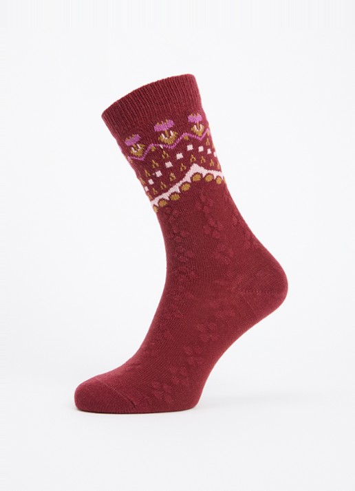 Falke Cosy Wool Special Edition sokken in kasjmierblend - detail rood