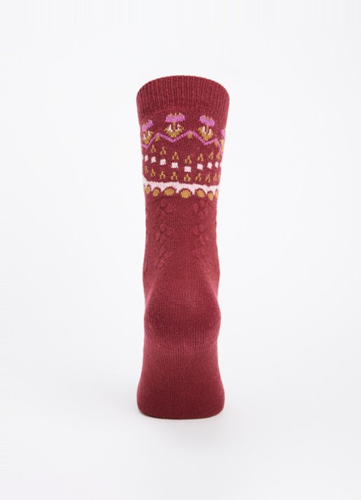 Falke Cosy Wool Special Edition sokken in kasjmierblend - voorkant 3 rood