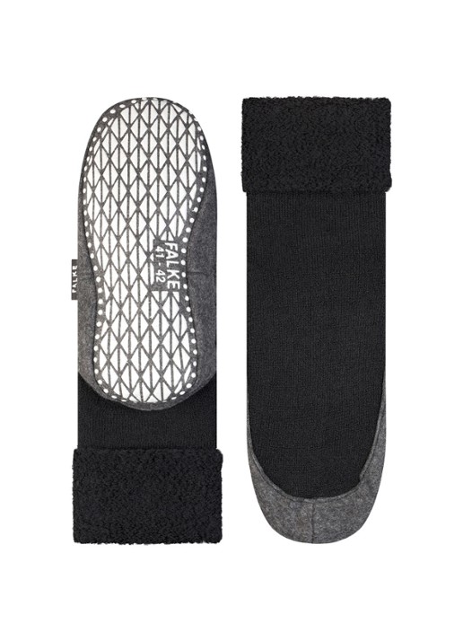 Falke Cosyshoe pantoffel in wolblend met anti-slip - detail 5 zwart