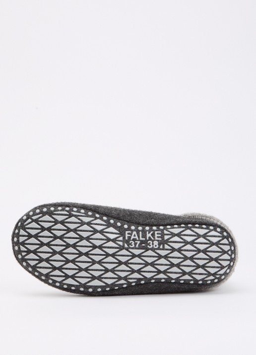 Falke Cosyshoe pantoffel in wolblend met anti-slip - detail 3 lichtgrijs