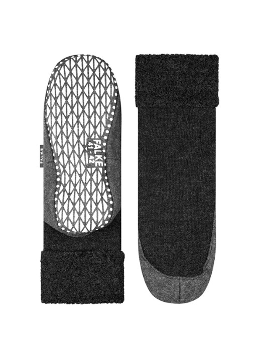 Falke Cosyshoe pantoffel in wolblend met anti-slip - detail 3 antraciet