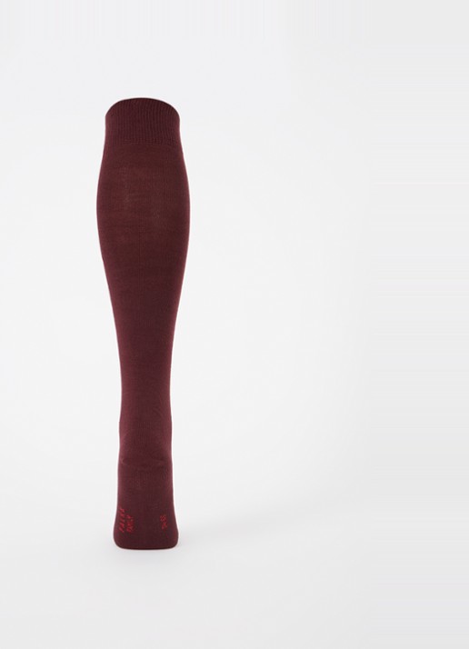 Falke Cotton Touch kniekousen in katoenblend - voorkant 3 bordeauxrood
