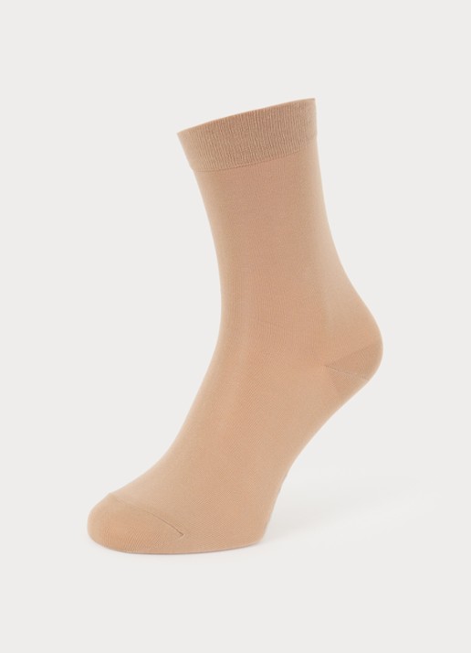 Falke Cotton Touch sokken in katoenblend - detail camel