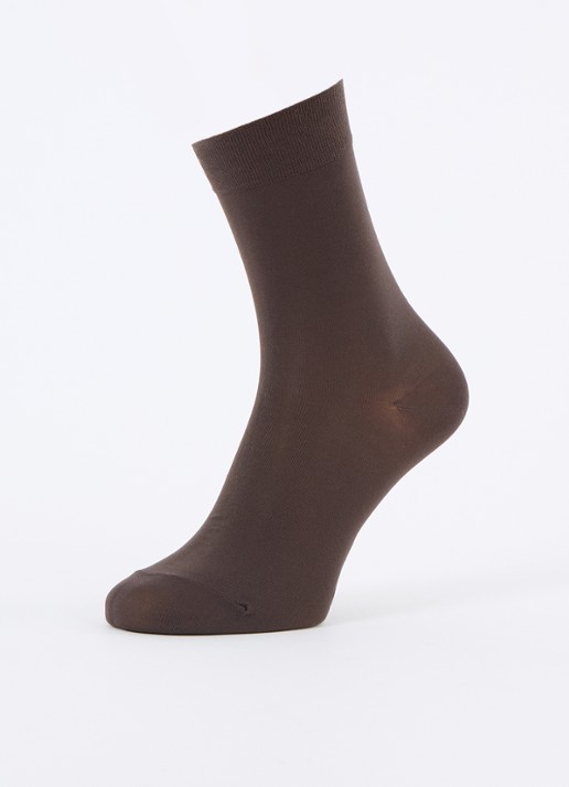 Falke Cotton Touch sokken in katoenblend - detail donkerbruin