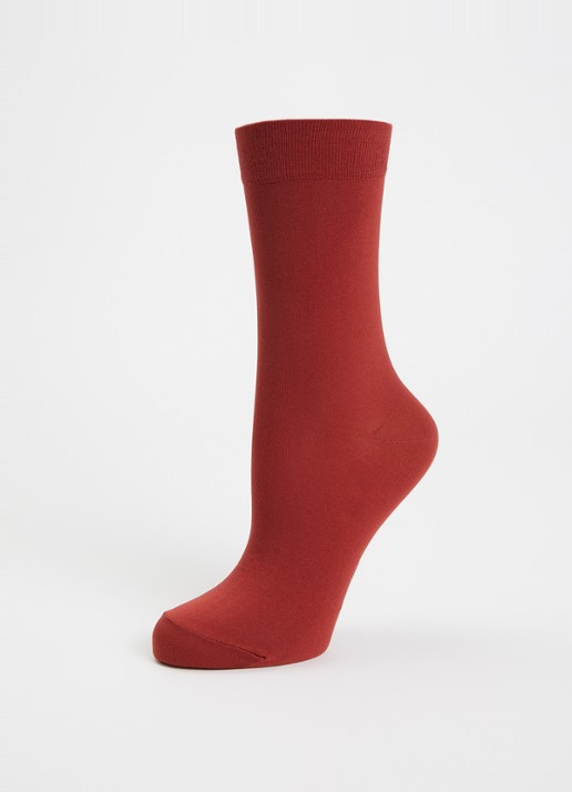 Falke Cotton Touch sokken met logo  - detail rood