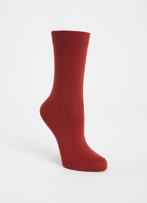 Falke Cotton Touch sokken met logo  - voorkant 2 rood