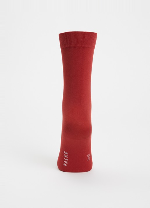 Falke Cotton Touch sokken met logo  - voorkant 3 rood