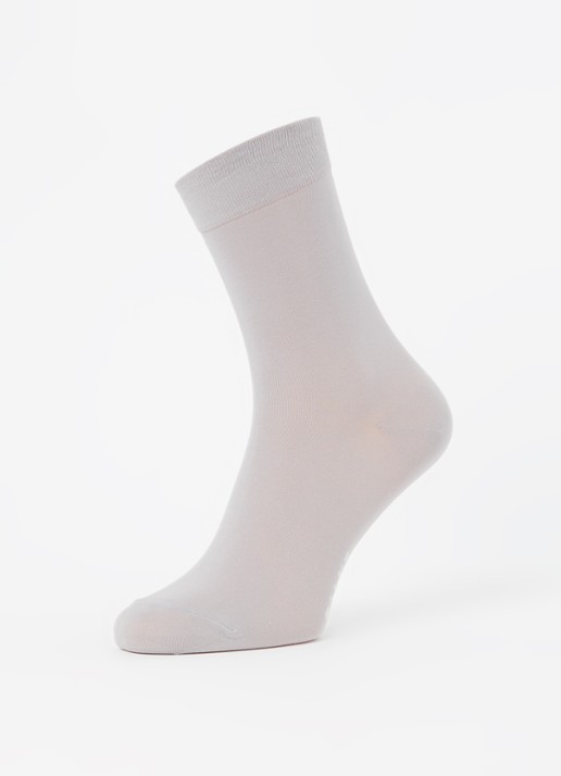Falke Cotton Touch sokken met logo - detail lichtgrijs