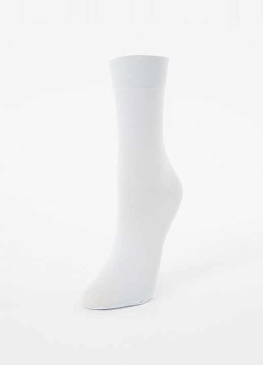 Falke Cotton Touch sokken met logo - detail lichtblauw