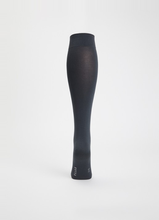Falke Cotton Touch sokken met logo  - voorkant 2 middengrijs