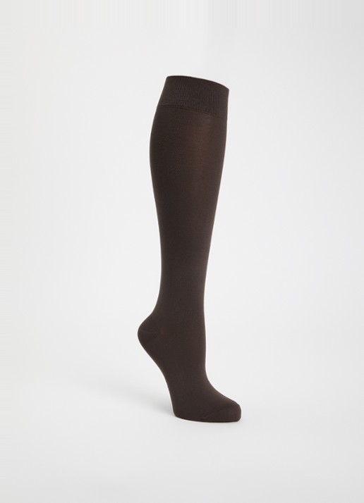 Falke Cotton Touch sokken met logo  - voorkant 2 donkerbruin