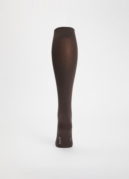 Falke Cotton Touch sokken met logo  - voorkant 3 donkerbruin
