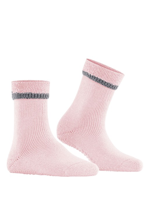 Falke Cuddle Pads sokken in wolblend met anti-slip - voorkant 7 lichtroze