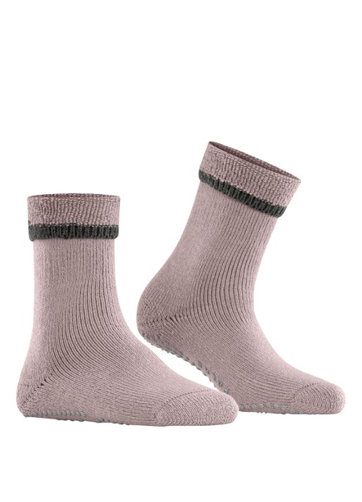 Falke Cuddle Pads sokken in wolblend met anti-slip - voorkant 2 taupe