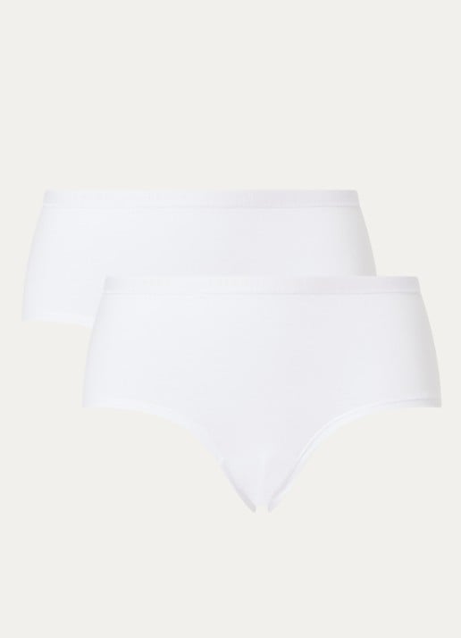 Falke Daily Comfort hipster met logoband in 2-pack - voorkant wit