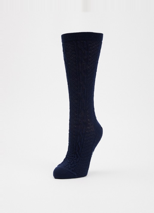 Falke Declivity sokken in wolblend - detail donkerblauw