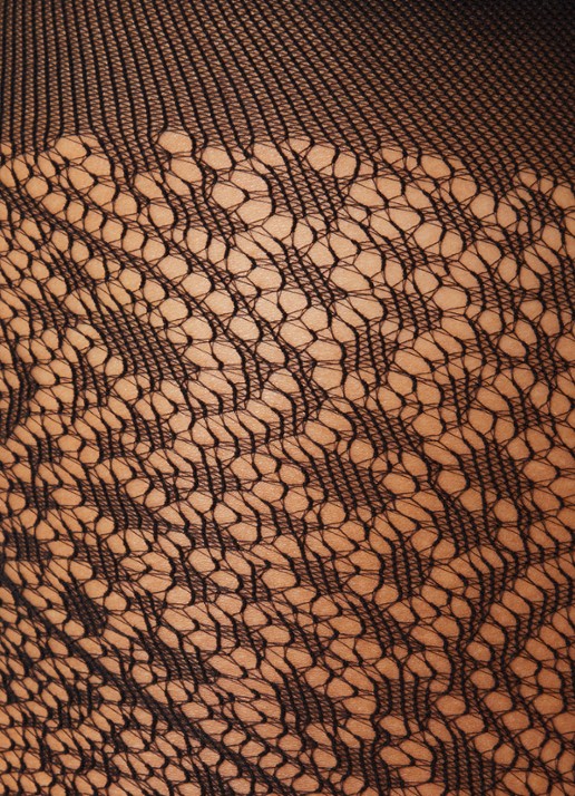 Falke Gilda netpanty met opengewerkt dessin  - detail 4 zwart