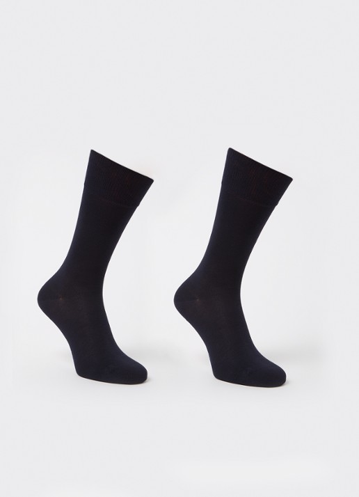 Falke Happy sokken in 2-pack - voorkant 3 donkerblauw