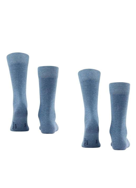 Falke Happy sokken in katoenblend in 2-pack - detail middenblauw