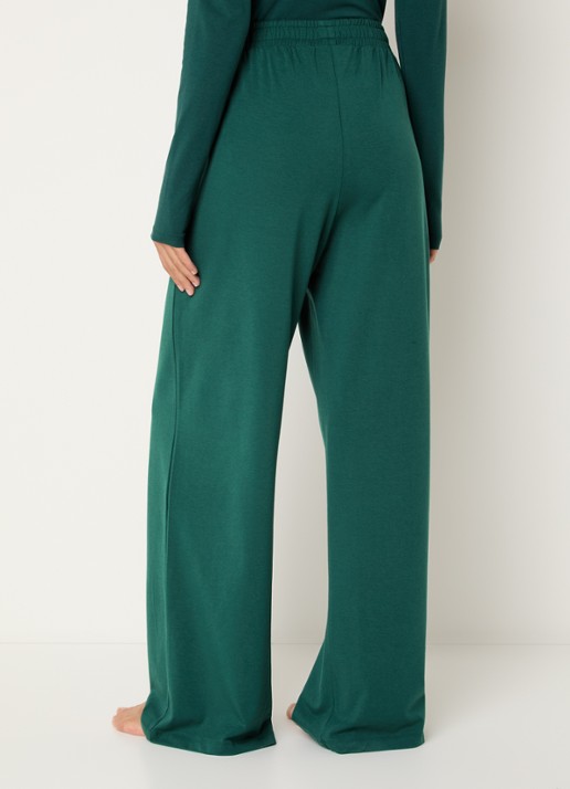 Falke High waist loose fit broek met stretch - achterkant 4 donkergroen