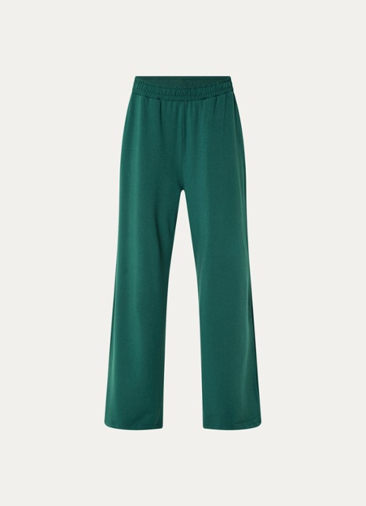 Falke High waist loose fit broek met stretch - voorkant donkergroen