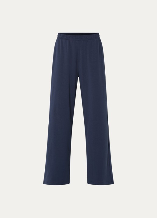 Falke High waist straight fit loungebroek  - voorkant blauw