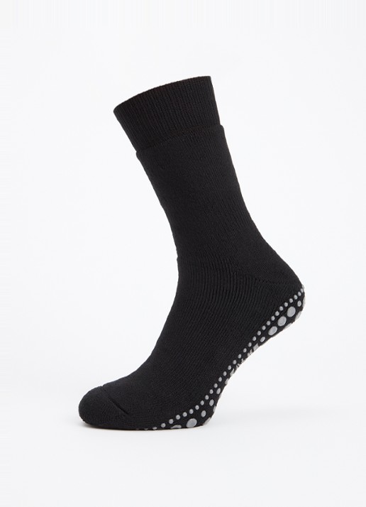 Falke Homepads huissokken in wolblend met anti-slip - detail 3 zwart