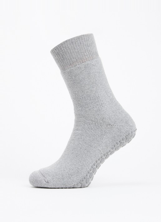 Falke Homepads huissokken in wolblend met anti-slip - detail 3 grijs