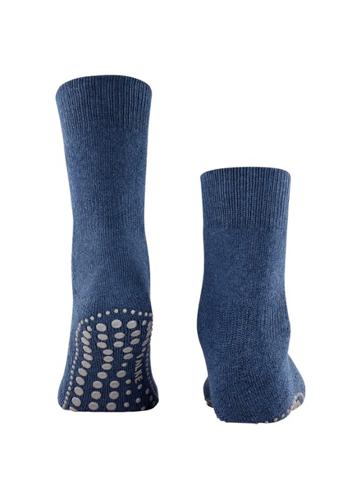 Falke Homepads huissokken in wolblend met anti-slip - detail 3 blauw