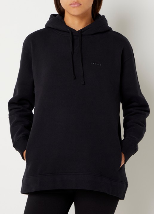 Falke Hoodie met logoprint - detail 3 zwart