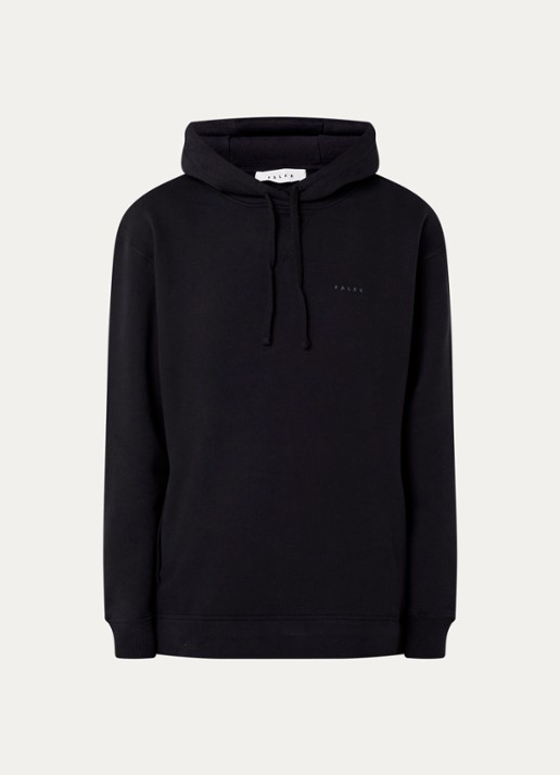 Falke Hoodie met logoprint - voorkant zwart