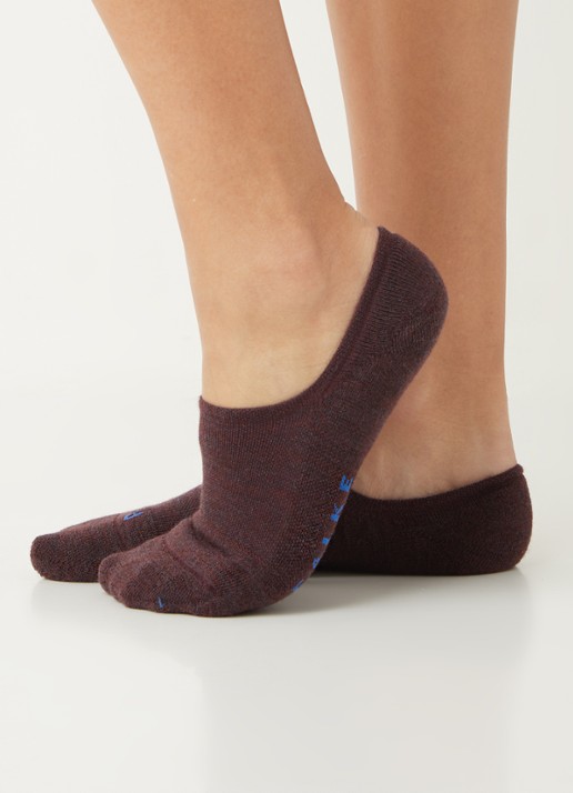 Falke Keep Warm sneakersokken in wolblend  - voorkant 2 bordeauxrood