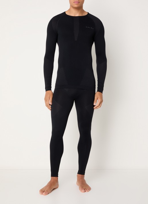 Falke Legging met logo - voorkant 2 zwart