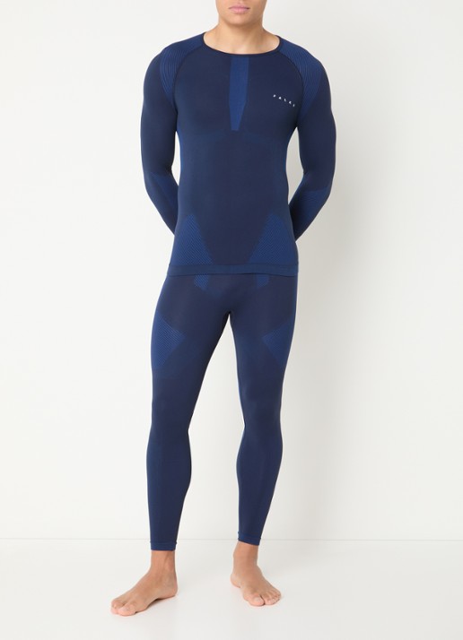 Falke Legging met logo - voorkant 2 donkerblauw