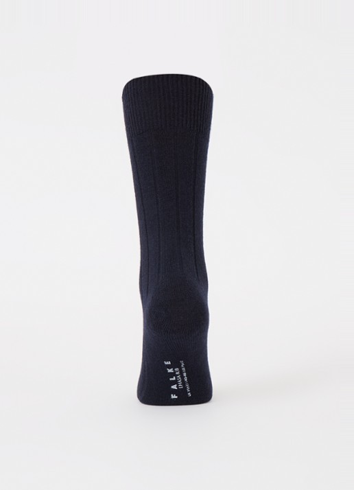 Falke Lhasa Rib sokken in kasjmierblend - voorkant 3 donkerblauw