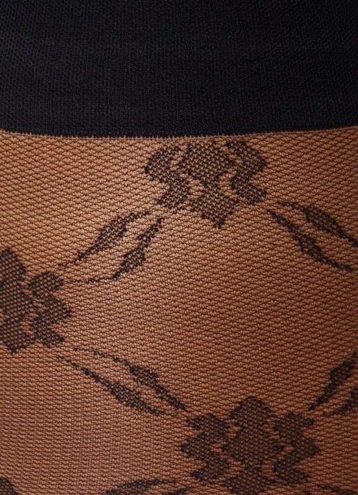 Falke Panty met logoprint in 20 denier - detail 3 zwart
