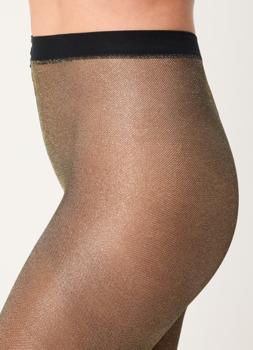 Falke Panty met lurex in 20 denier - detail 7 goud