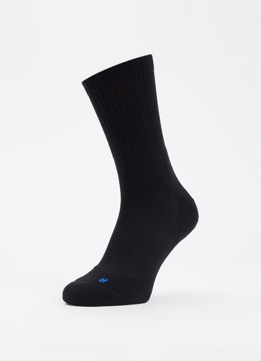 Falke Run Rib Crew sokken in katoenblend met logo - detail 3 zwart