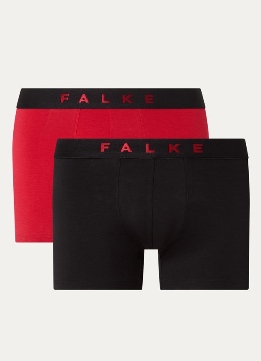 Falke Scarlet boxershorts met logoband in 2-pack - voorkant 2 rood