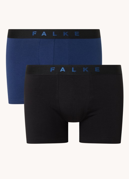 Falke Scarlet boxershorts met logoband in 2-pack - voorkant 2 royalblauw