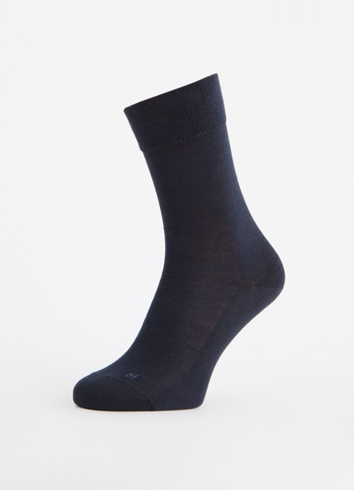 Falke Sensitive London sokken in katoenblend - detail 3 donkerblauw