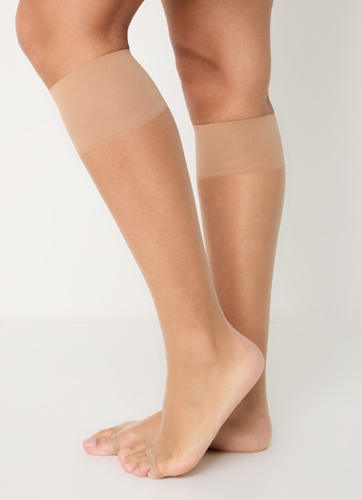 Falke Shelina Toeless pantysokken in 12 denier - voorkant 3 beige