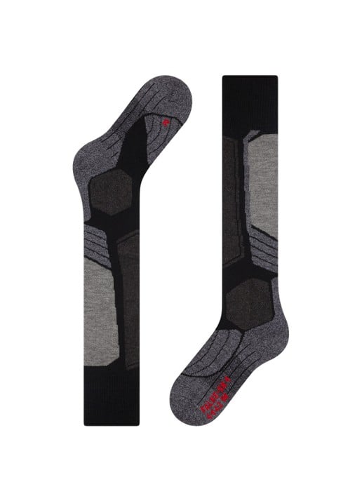 Falke SK1 skisokken in wolblend - detail 4 zwart