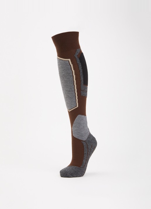 Falke SK4 skisokken in wolblend - detail beige