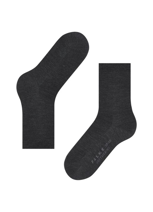 Falke Sofmerino sokken - detail 2 antraciet