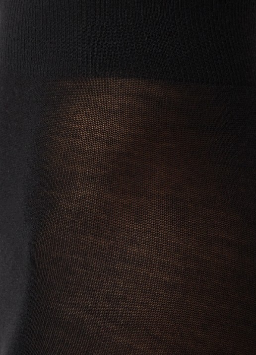 Falke Soft Merino maillot in wolblend - detail zwart