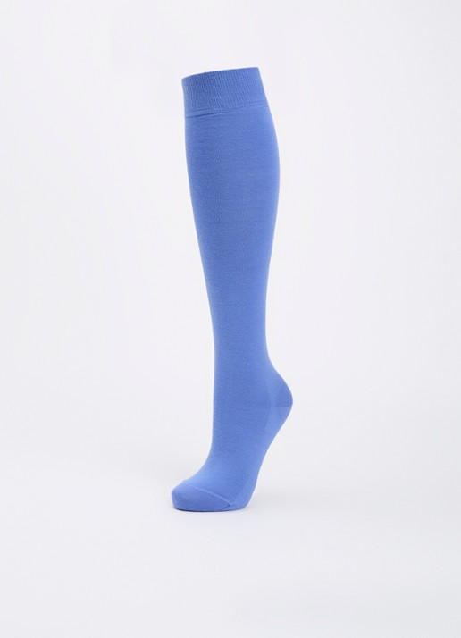 Falke Softmerino kniekousen in wolblend - detail lavendel