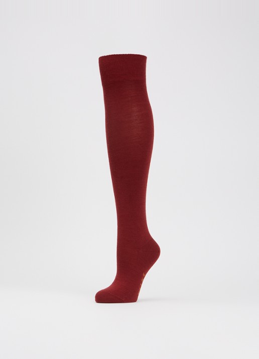 Falke Softmerino kniekousen in wolblend - detail 5 rood