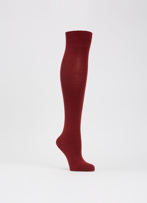 Falke Softmerino kniekousen in wolblend - voorkant 3 rood