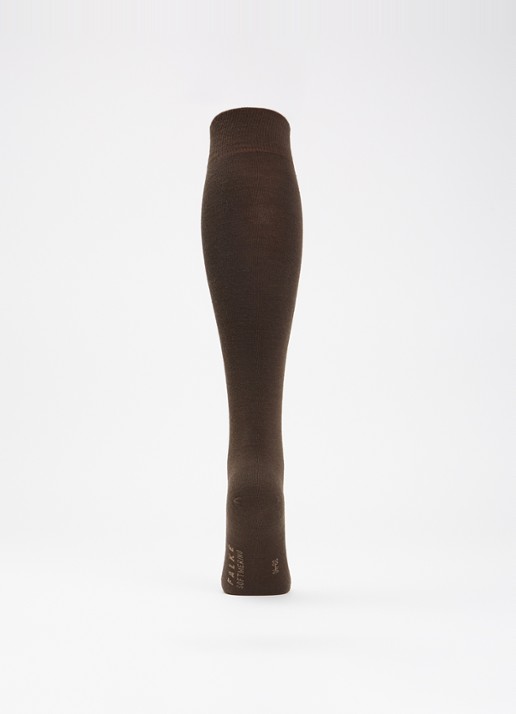 Falke Softmerino kniekousen in wolblend - voorkant 2 donkerbruin
